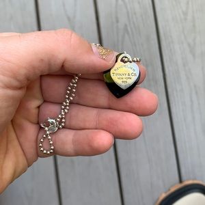 Tiffany & Co double heart & chain necklace.